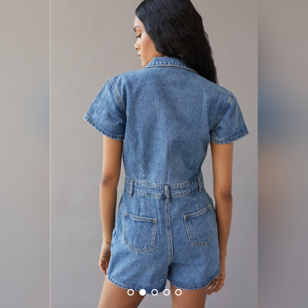 Lioness Urban Outfitters U Know What's Up Denim Romper XS - Picture 2 of 5